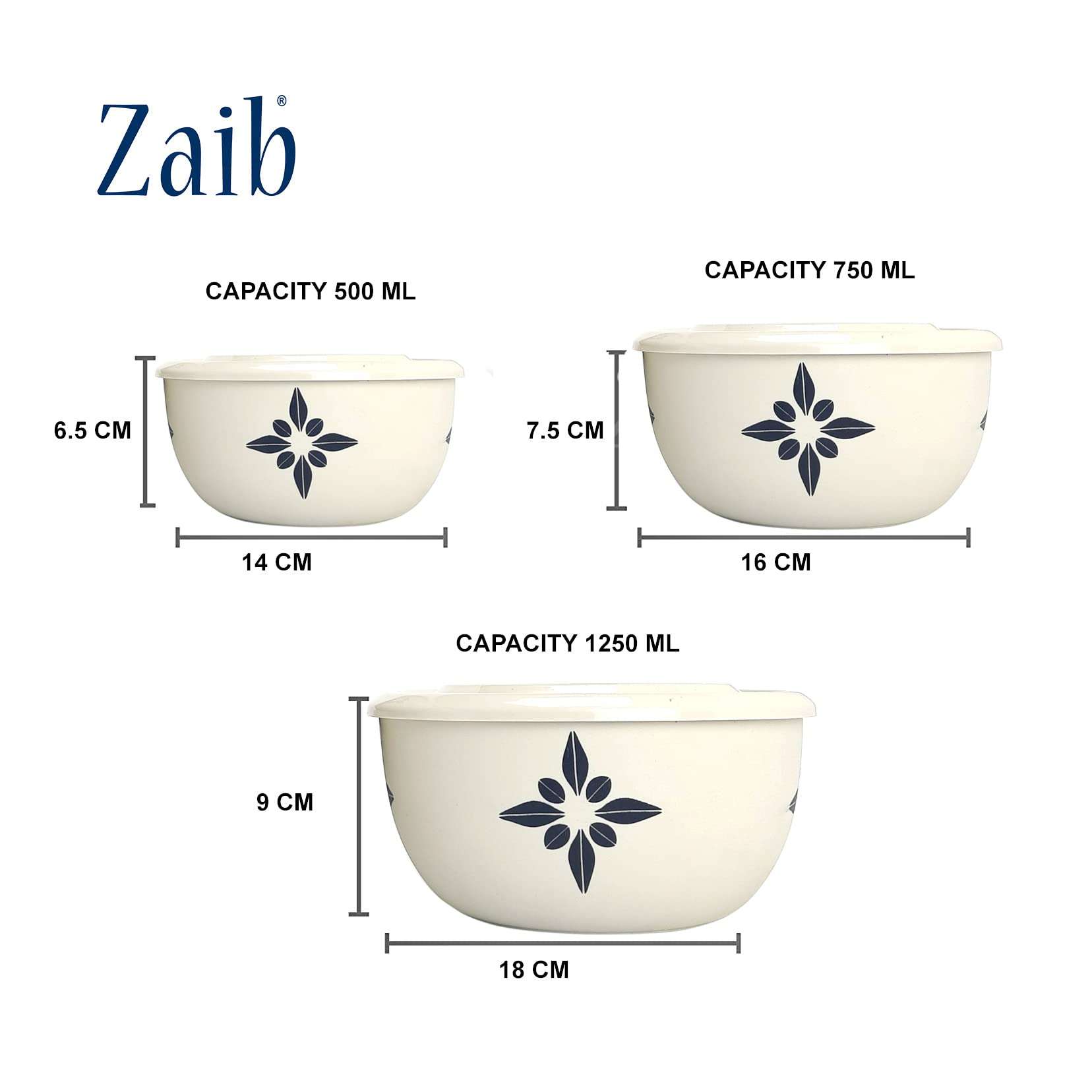 Zaib Stainless Steel Microwave Safe Serving Bowls with Stainless / Snack Serving Containers for office / Food Serving Containers for Kitchen Capacity 1250 ML, 750 ML, 500 ML (Star Sand Brown 3 Classic ) 5