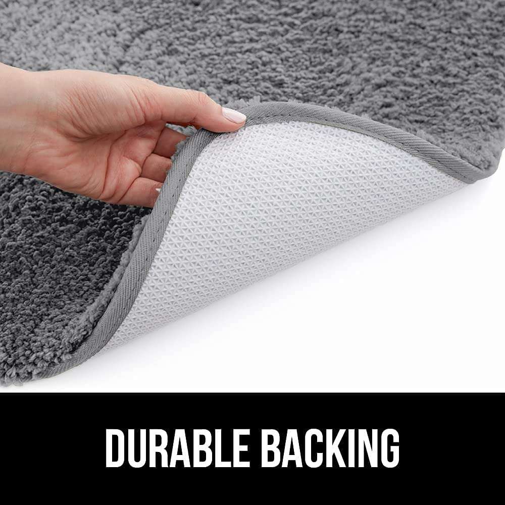 BSPS || Microfiber Striped Anti-Skid Bath Mat (Grey, Microfiber, 40*60 cm) Model NO. : Micro_Mat_25 3