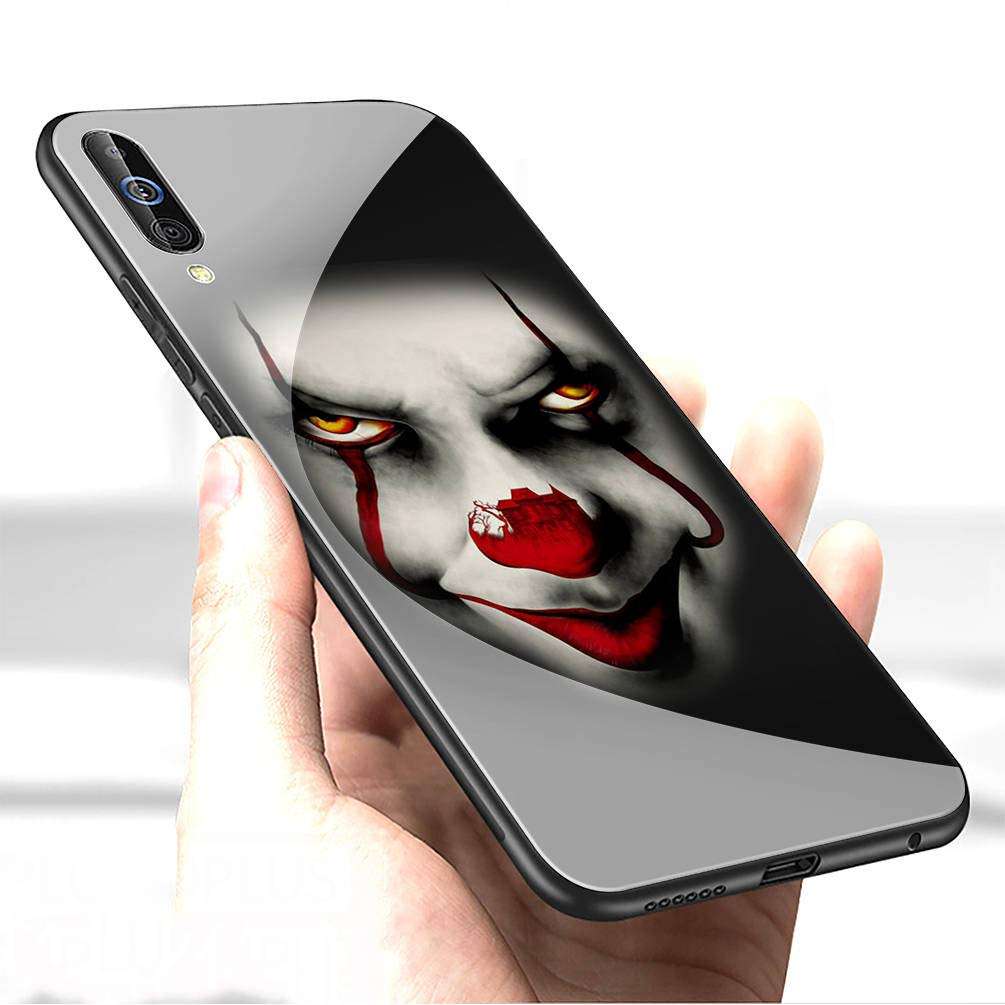 Luxury Cover for Samsung Galaxy S10 Phone Case,9H Tempered Glass Back Cover Soft Silicone Anti Scratch Bumper Design LC-243 Stephen King's IT Pennywise Protective Case 4