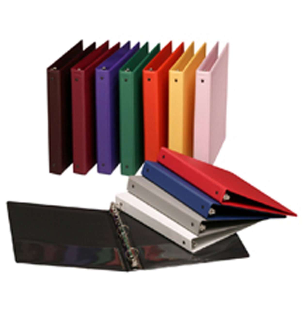 Assorted Colors 3-Ring Binders, 1.5 inch Capacity, 8.5 x 11, Case of 12 1