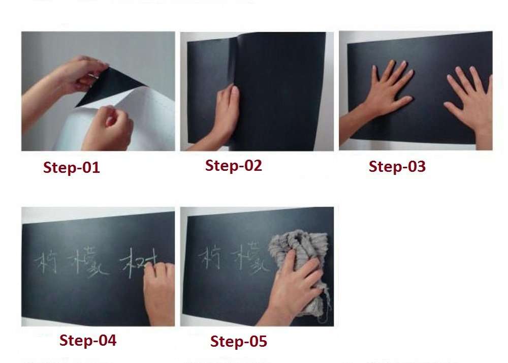 Asmi Collections Waterproof Removable Vinyl Chalkboard Sticker with 2 Chalks (60 cm * 90 cm) 4