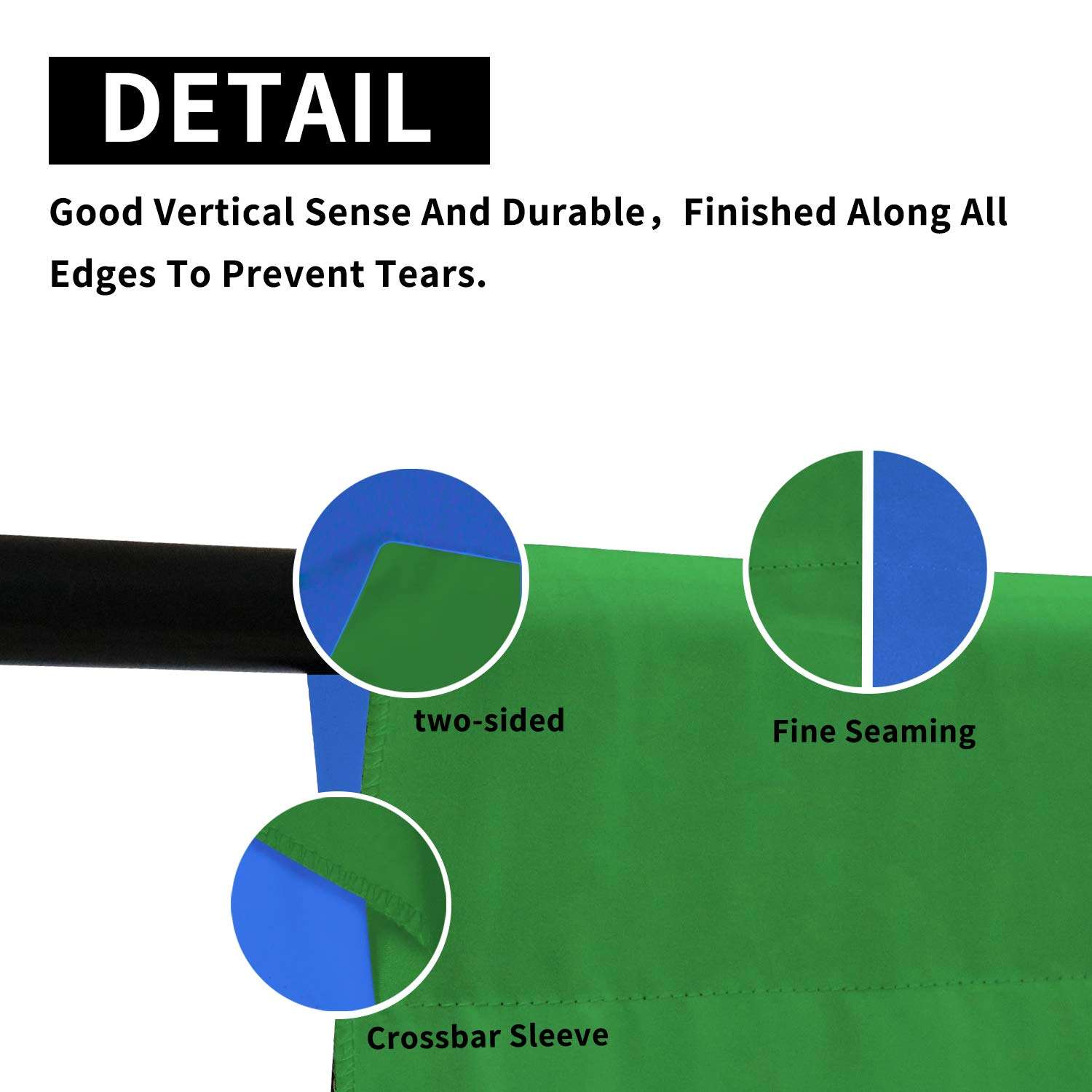 ISSUNTEX 6X9 ft Background Muslin Backdrop, Photo Studio, Collapsible High Density Screen for Video Photography and Television-Blue/Green 5