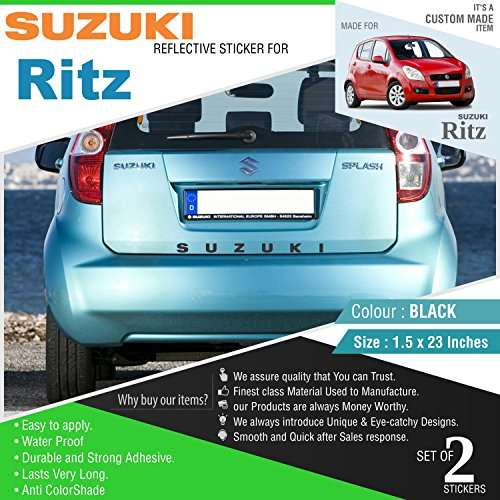 CarMetics Black Suzuki Sticker for Maruti Ritz (Set of 2) 3