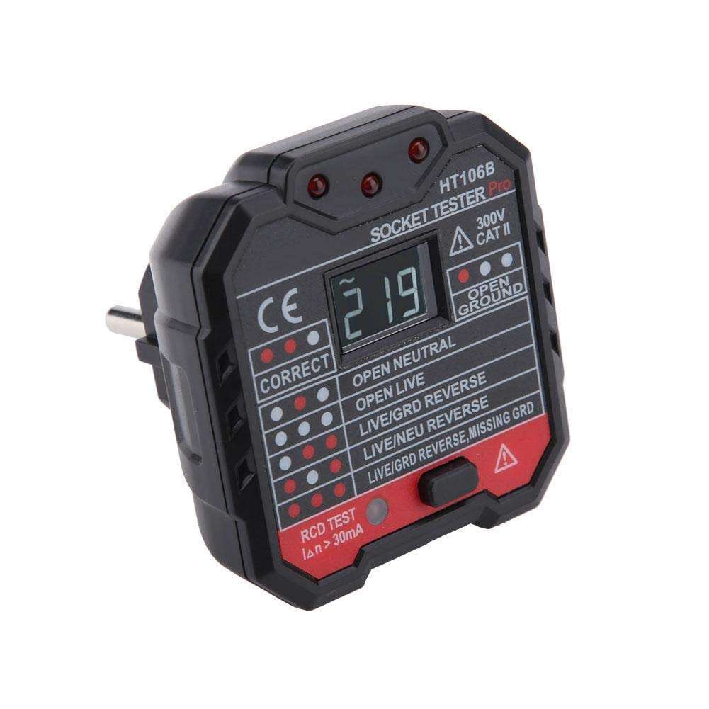 Electric Socket Tester, Portable Lightweight Ht106D/Ht106B/Ht106E Multifunction Electric Socket Tester Mains Fault Checker Tool#2 1