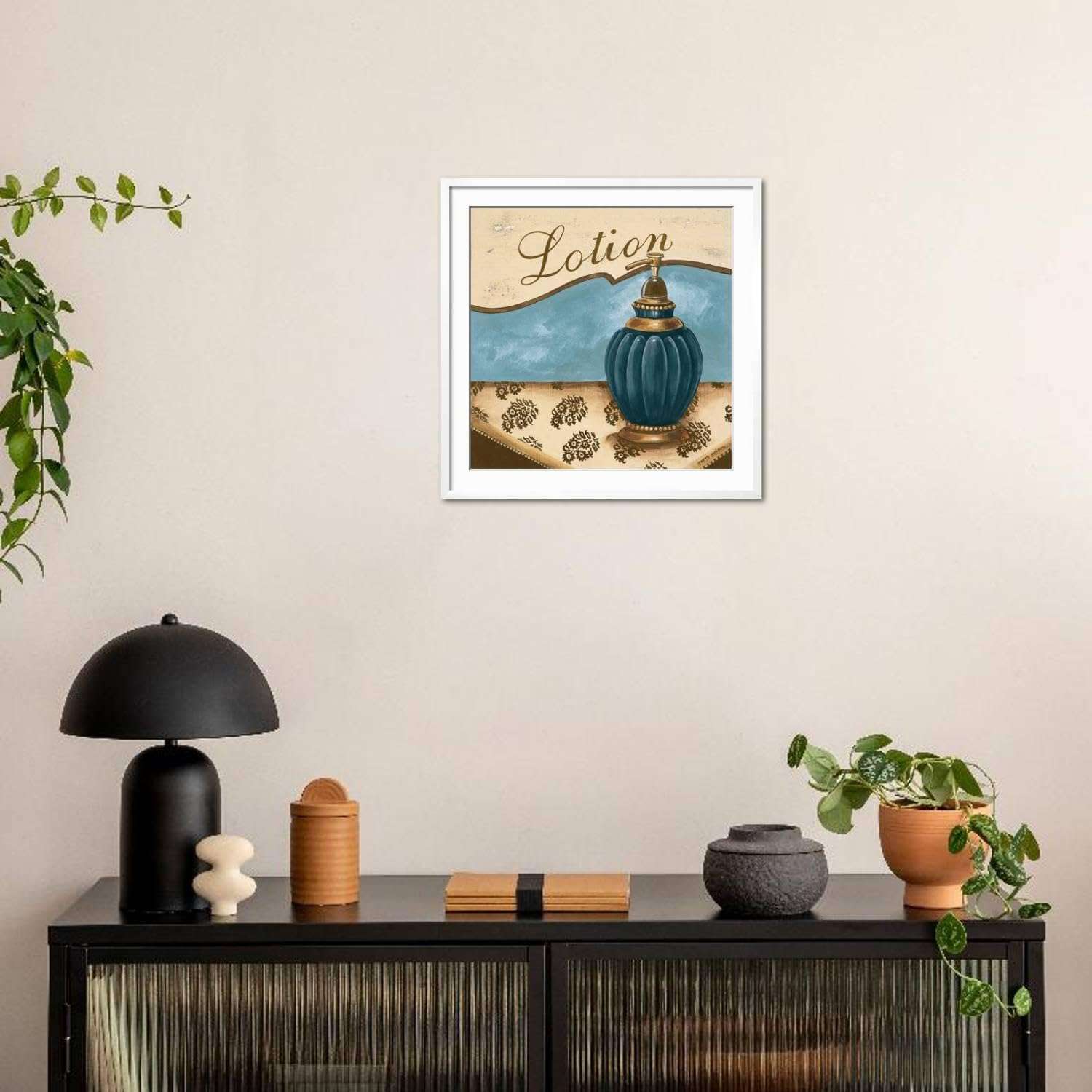 ART.COM Wall Art Print Bath Accessories IV - Blue Lotion on White Frame by Gregory Gorham, 29" x 29" 4
