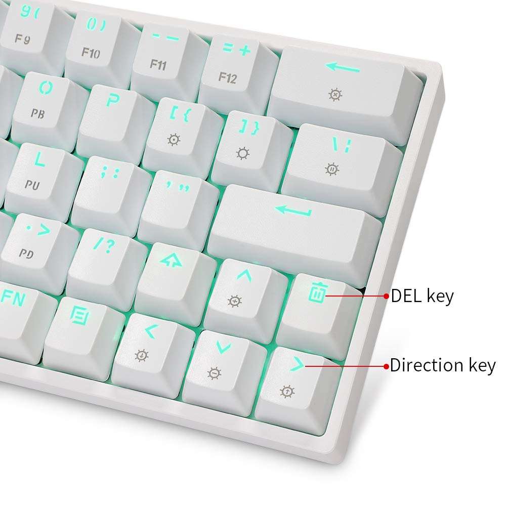 EPOMAKER SKYLOONG SK64 GK64 64 Keys Hot Swappable Mechanical Keyboard with RGB Backlit, ABS Keycaps, Arrow Keys, Programmable for Win/Mac/Gaming (Gateron Optical Brown, White) 4