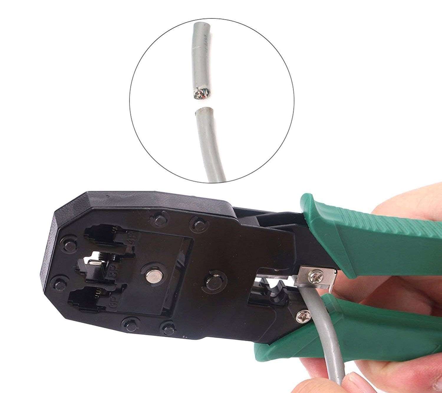 Modular Network RJ45 RJ11 RJ12 Crimping Tool, Network Cable Cutting Stripping Crimper/Wire Stripper/Wire Cutter, for RJ45, RJ12 RJ11 8P/6P/4P /CAT5/CAT5e/CAT6/CAT6A 5