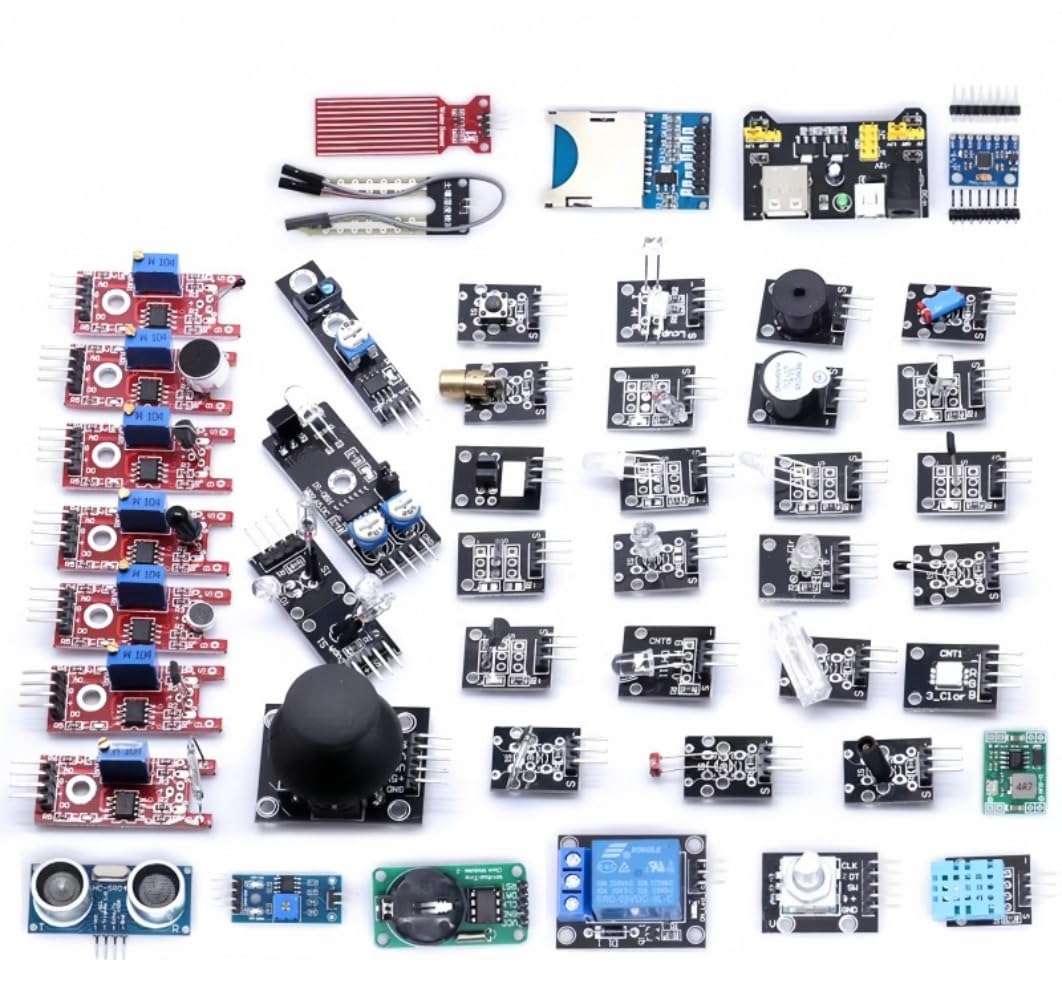 OYSTERBOY All-in-1 Starter Sensors Modules Box Kit Set Compatible with Arduino MEGA 2560 UNO R3 (45 in 1 Kit) 1