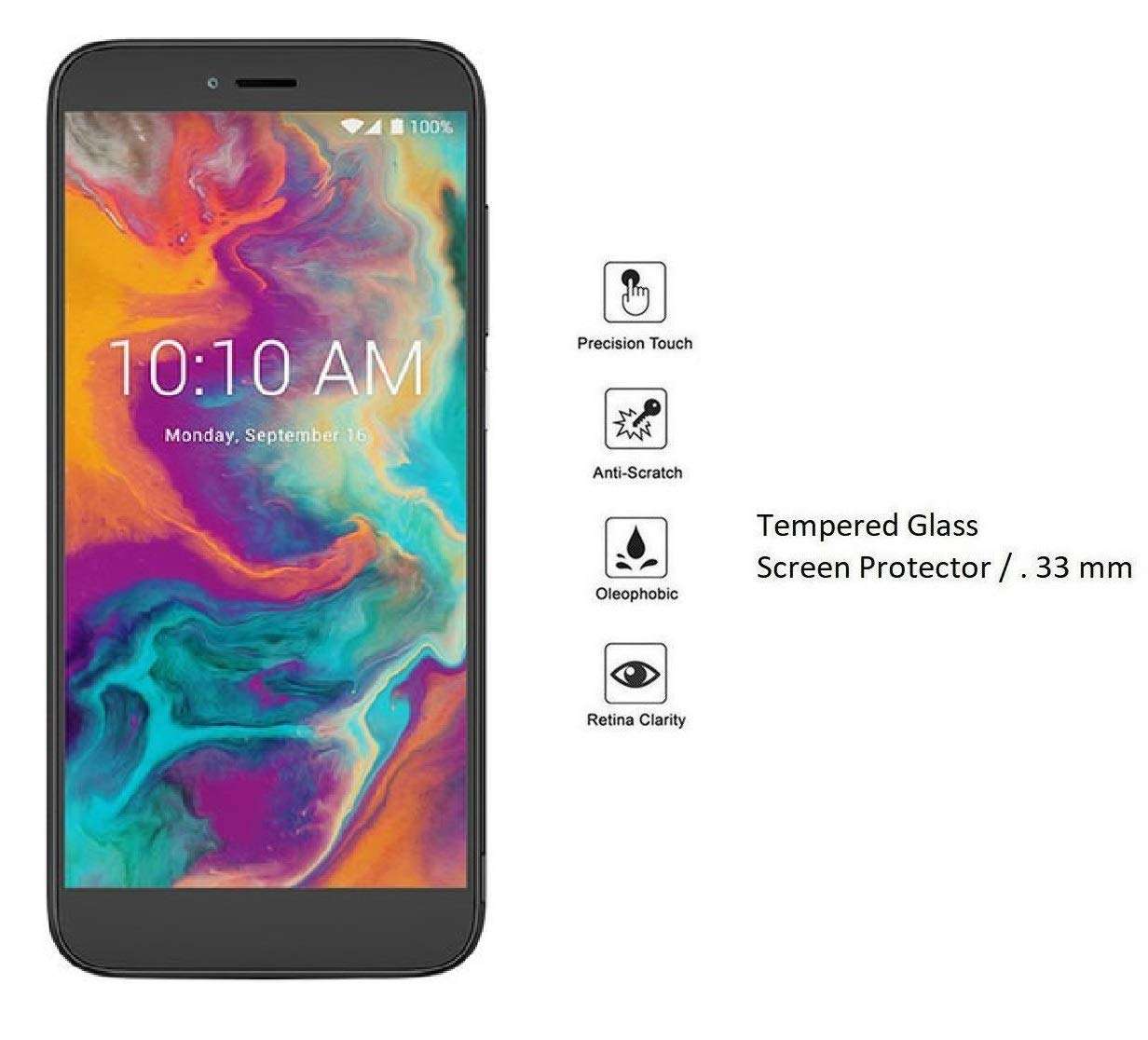 Tempered Glass + Lining Hybrid Slim Cover Phone Case for Coolpad Legacy S CP3648A 3648A (2019) + Gift Stand (Blue) 2