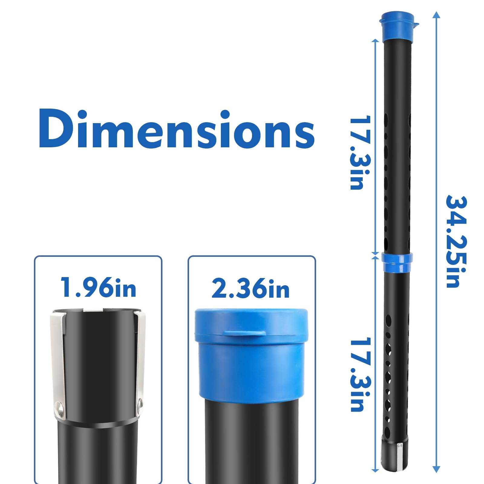 EzyAce Golf Ball Retriever, Golf Ball Shagger Grabber, Hold 20 Golf Balls Collector, Ball Retriever Tool Golf & Golf Gift for Men Women, Aluminium Golf Ball Picker Upper Tube 4