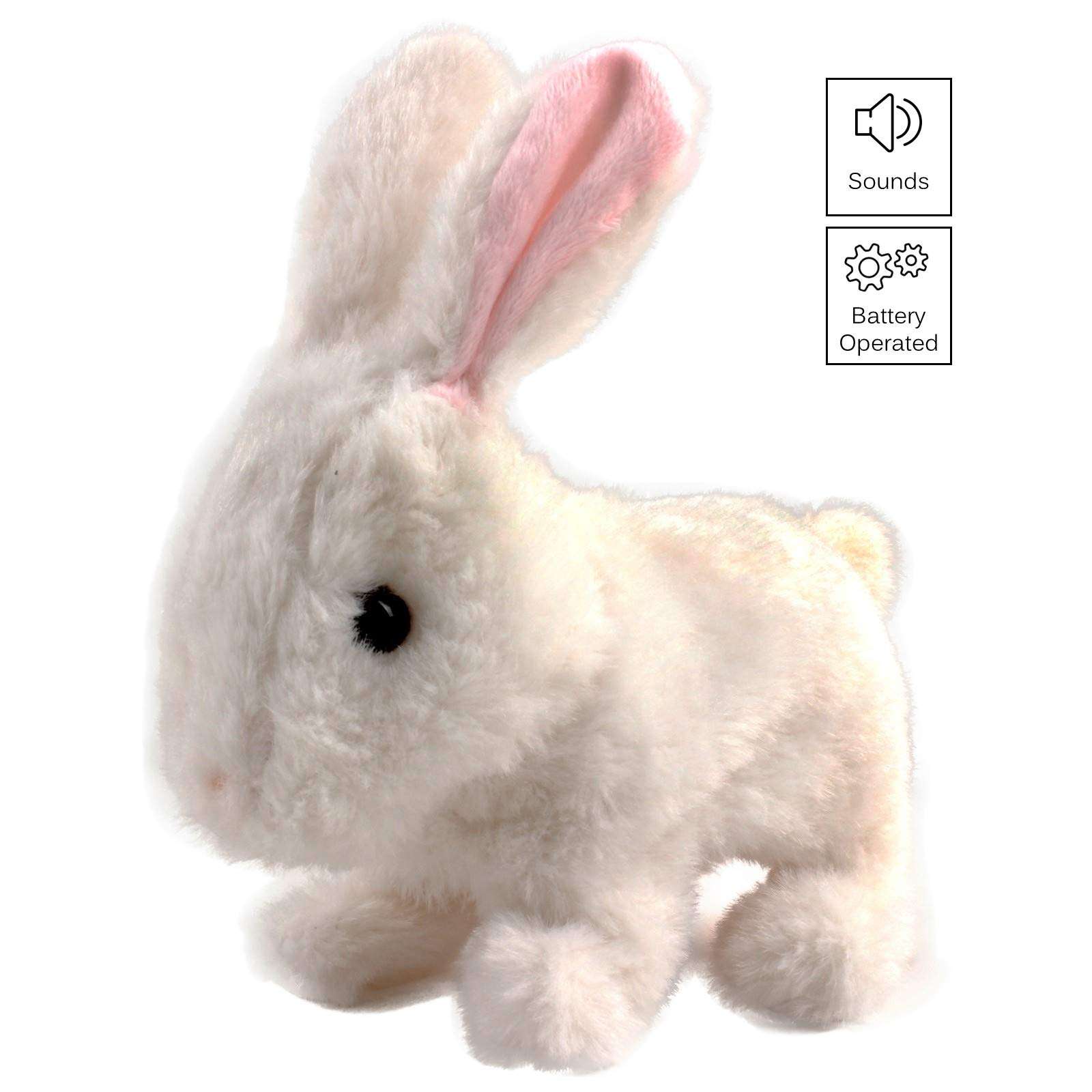 Vokodo Playful Bunny Hops Around Makes Sounds Wiggles Ears And Nose Cute Interactive Rabbit Kids Soft Cuddly Electronic Pet Battery Toy Animal Great Gift For Preschool Children Boy Girl Toddler Easter 5