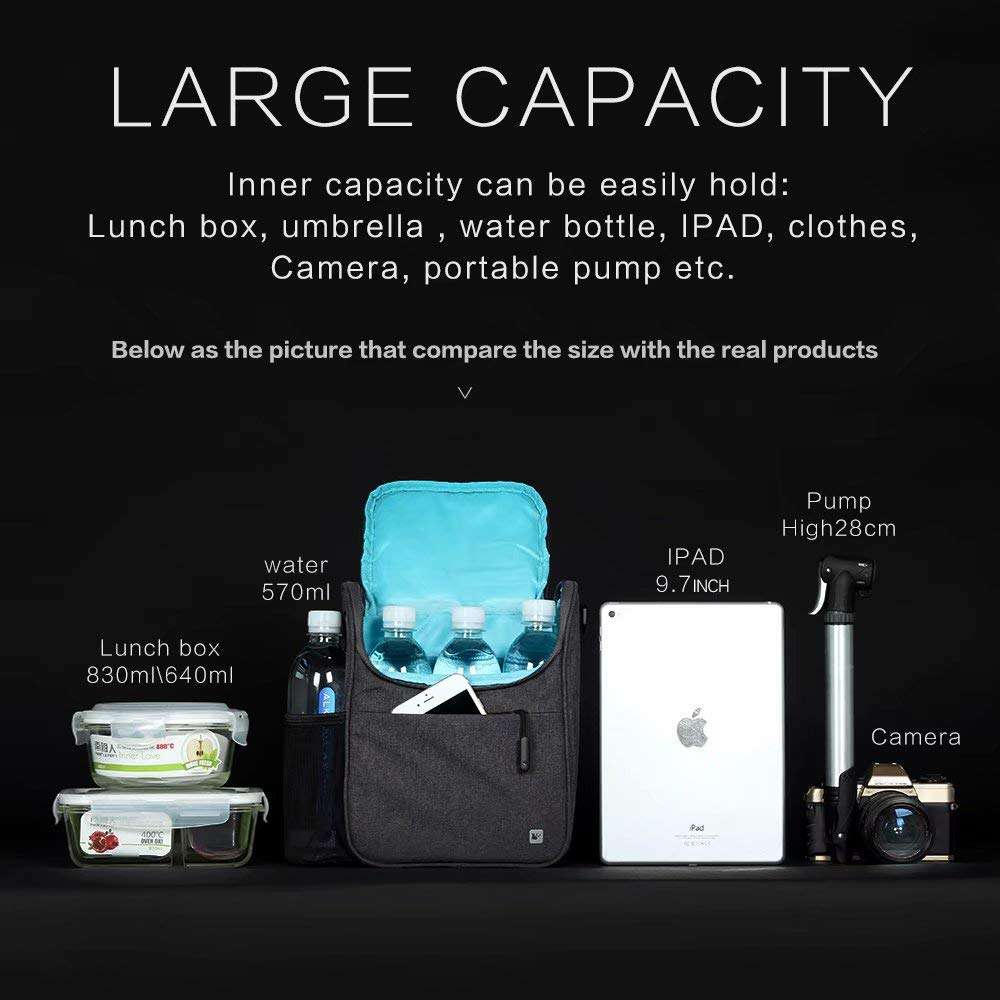 Rhinowalk Bike Handlebar Bag Multifunction Bicycle Front Tube Bag with Shoulder Strap Raincover, Grey 5