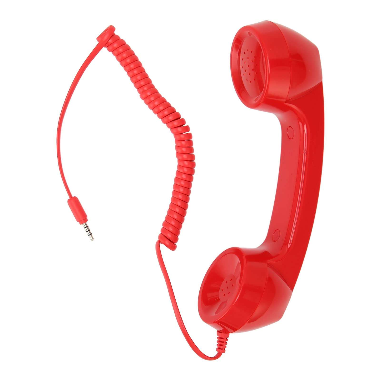 Retro Phone Handset, Multifunction Radiation Proof Handheld Cell Phone Receiver, Handheld Receiver with Volume Controlfor Mobile Phones, Computers (Red)
