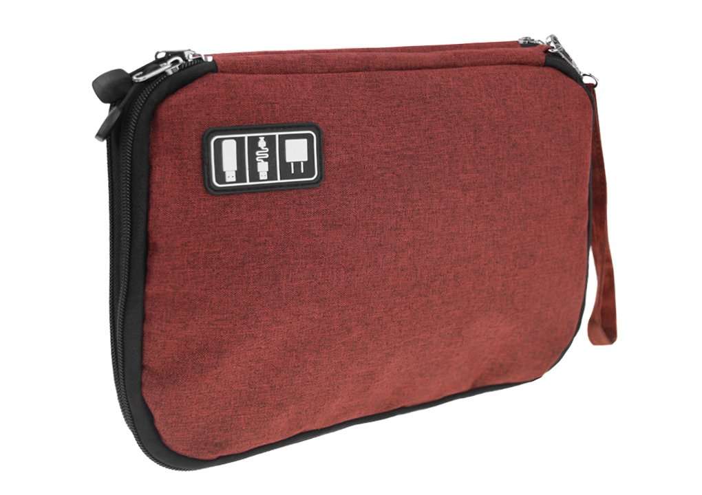 Double Layer USB Cable Hard Drive Case Electronics Accessory Organizer iPad Tablet Cellphone Cord Shuttle SD Card Reader Holder Travel Carrying Storage Bag Headphone Charger Clutter Protection Case 5