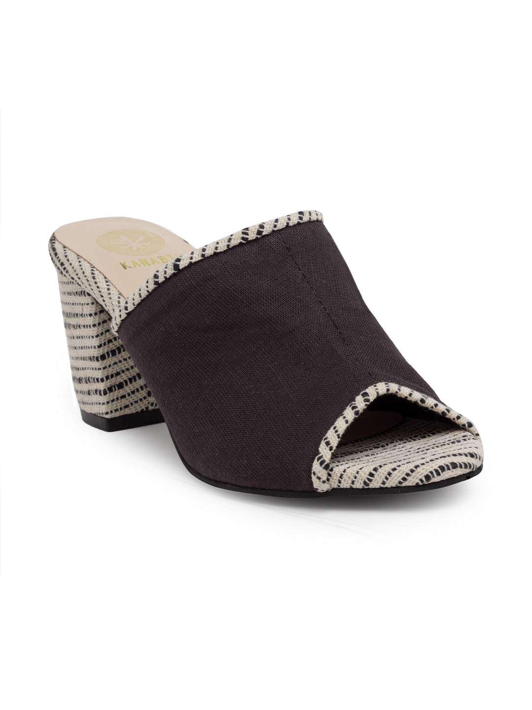 KANABIS Women Black Fashion Slippers-5 UK (38 EU) (7 US) (BH18_ER_43) 1