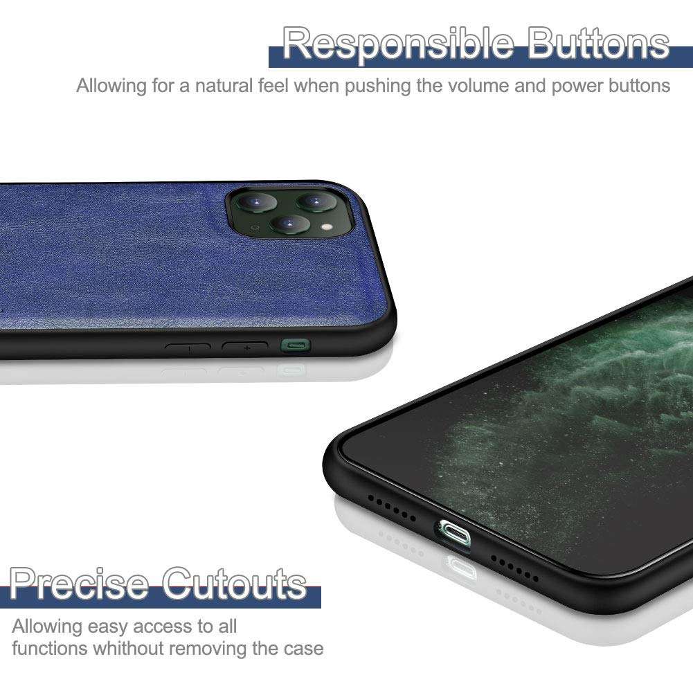 X-level for iPhone 11 Pro Max Case Premium Leather Slim Thin Anti-Slip Scratch Soft TPU Bumper Shockproof Protective Cover Case for iPhone 11 Pro Max 6.5 Inch Green 2