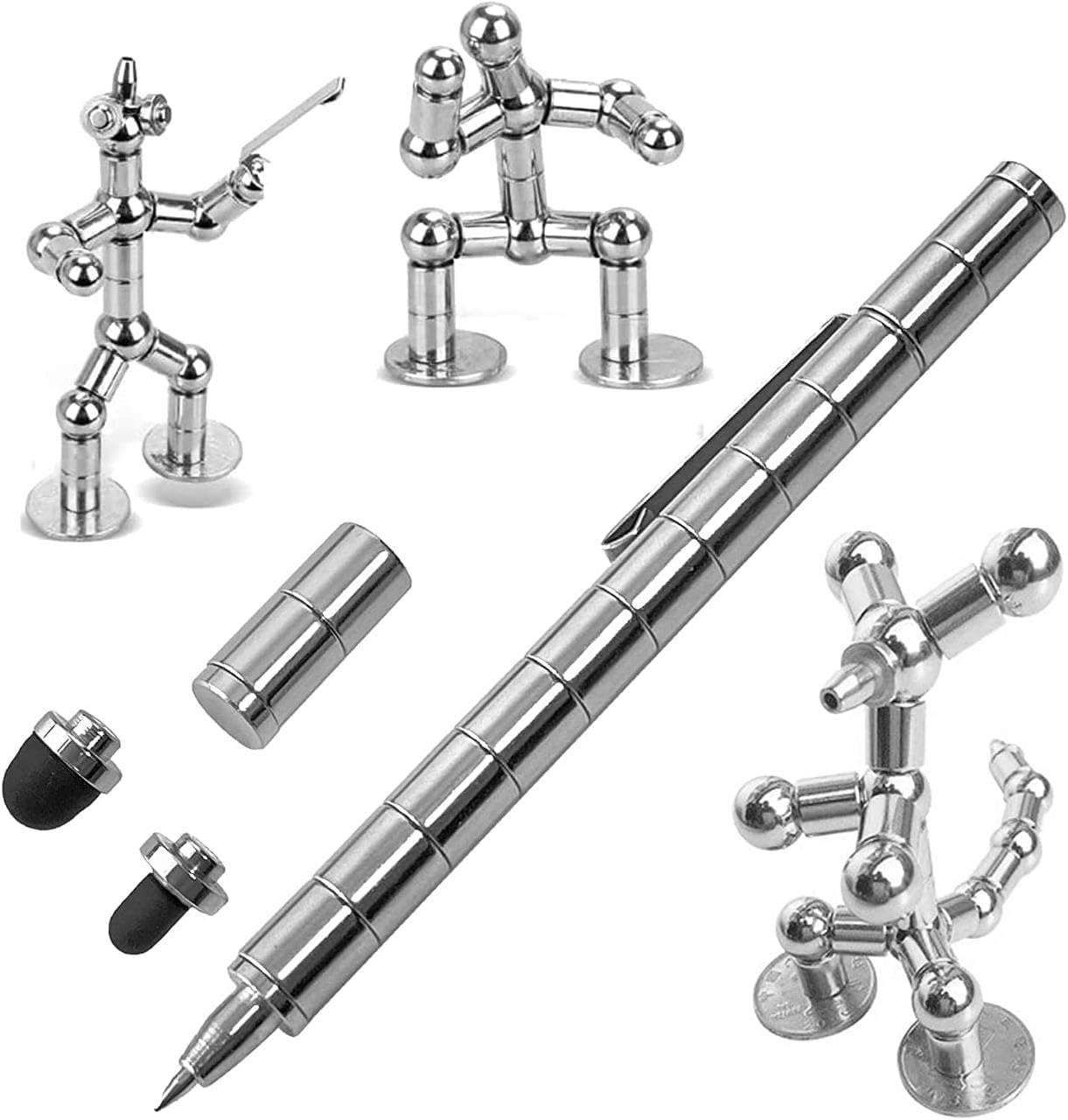 Sakar Magnetic Toy Pen, Decompression Magnetic Metal Pen, Strato Pen, Intellectual Learning & Stress Reduction Creative Pen, Smooth Writing Stylus Pen, Fidget Pen With 13 Rings(Pack of 1). 1