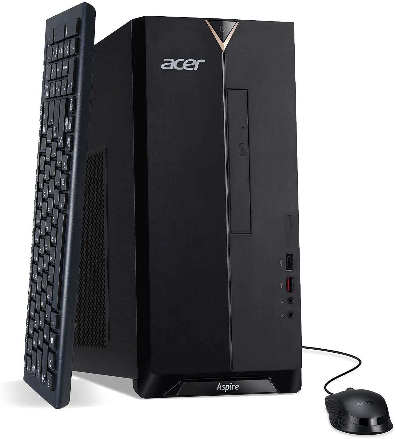 acer Aspire Mini Tower Desktop 2022, 10th Intel i3-10100 4-Core, UHD Graphics, 32GB DDR4, 1TB NVMe SSD + 1TB HDD, DVD Writer, WiFi 6, Bluetooth, RJ45, HDMI, Windows 10 Pro, COU 32GB USB 1