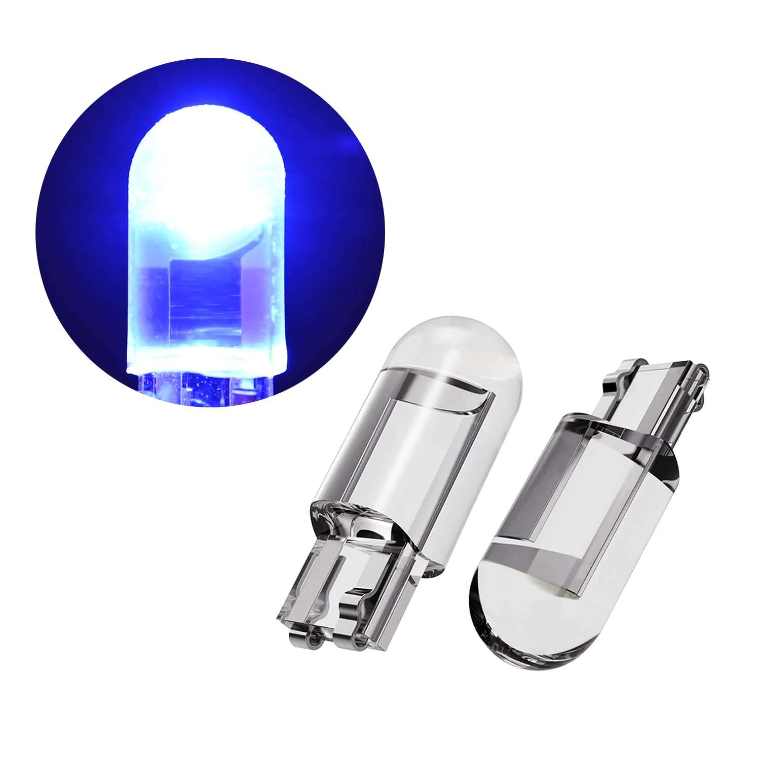 Allextreme EXT101C Universal T10 LED Parking Light Glass Enclosed Super Bright 6000K Interior Pilot License Plate Dome Indicator Lamp Bulb for Car & Motorcycle (2 PCS, White) 6