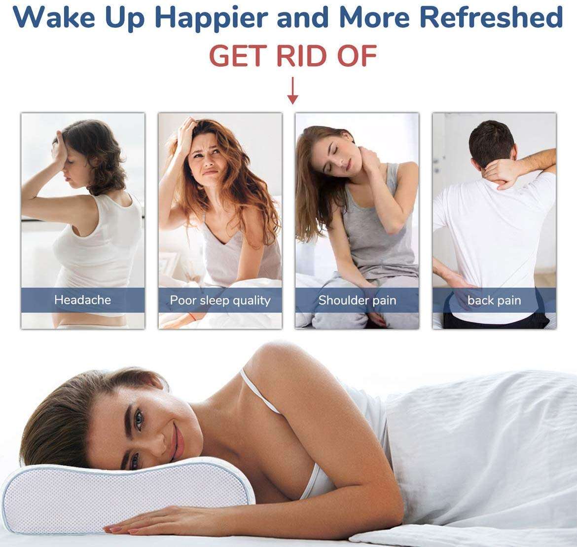 Gatih Memory Foam Pillow Standard Size Neck & Back Support Pillow for Sleeping (Queen, Memory Foam) 3