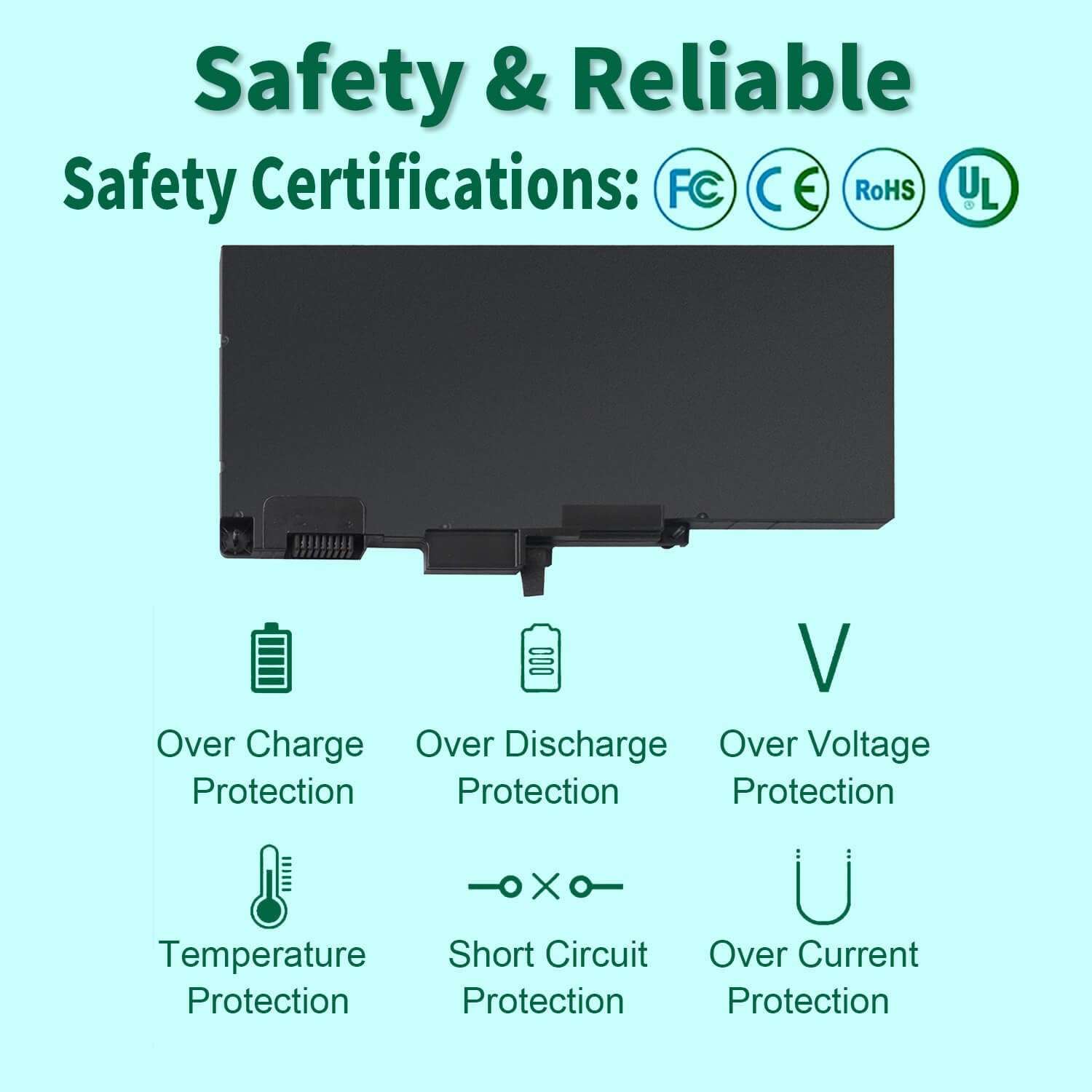 DMKAOLLK CS03XL Laptop Battery for HP EliteBook 840 850 755 745 G3 G4 ZBook 15u G3 G4 Series 800513-001 800231-1C1 800513-001 CS03 CS03046XL HSTNN-IB6Y HSTNN-UB6S HSTNN-I33C-4 4