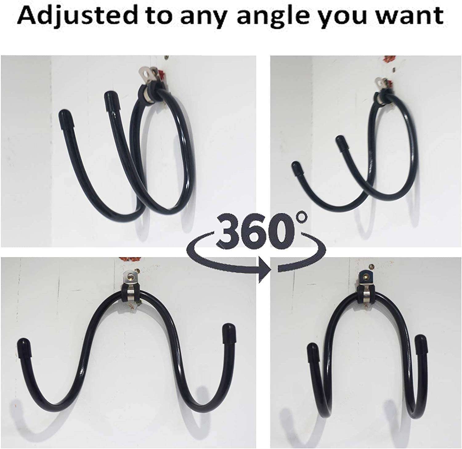 Wall Mount Yoga Mat Foam Roller and Towel Rack Hooks , Exercise Mat Storage Shelf for Hanging Yoga Strap and Resistance Bands at Your Fitness Class or Home Gym, Adjustable Size,Up to 20Lbs - （2 Pack） 5