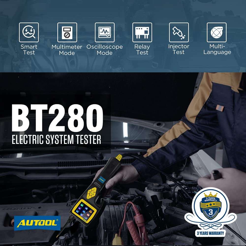 BT280 Car Digital Multimeter Mode Electrical Tester, Automative Circuit Tester Power Probe Kit,The Newest Generation Intelligent with 2.4-inch Large-Size LCD Screen Display (9V-30V) 2