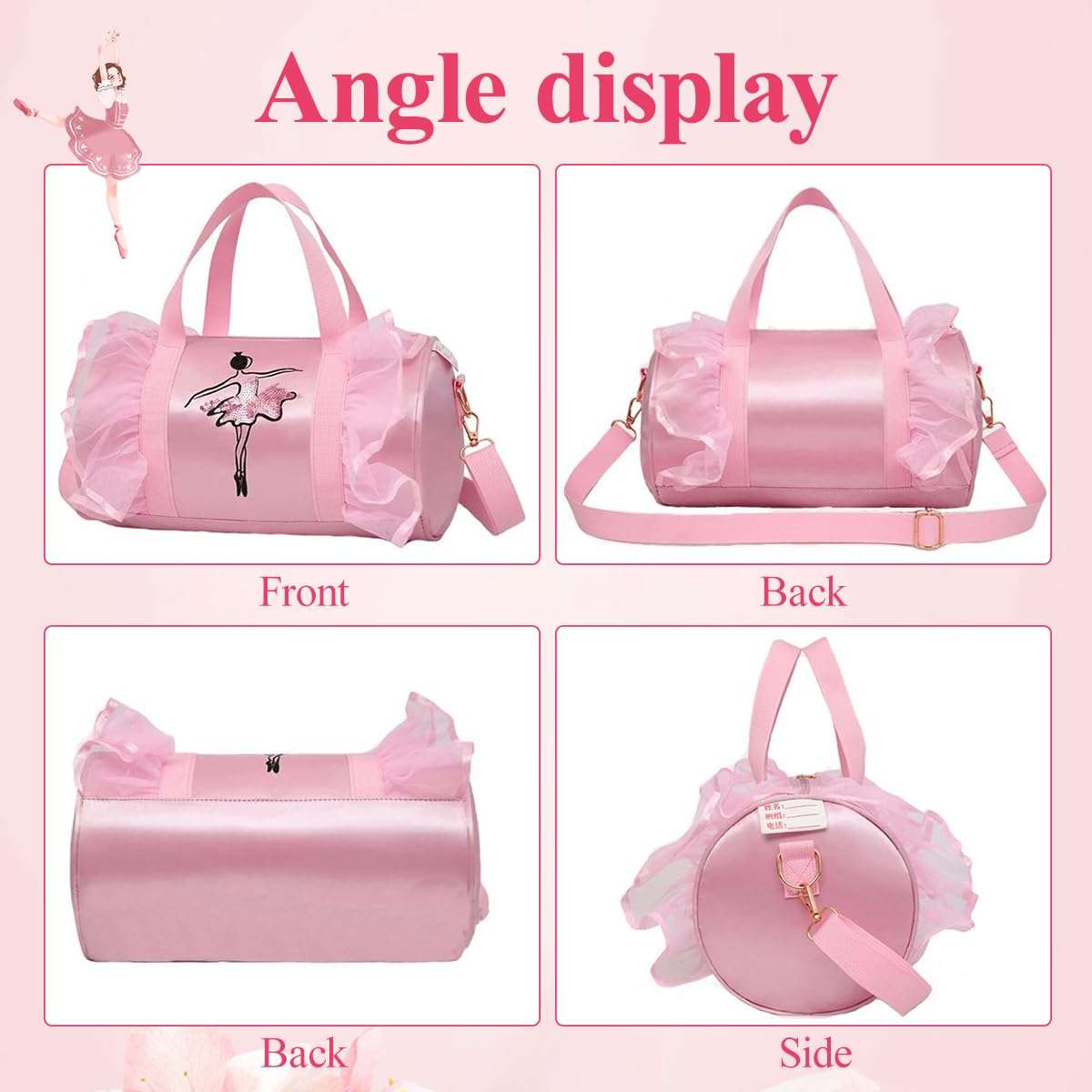 PALAY® Travel Duffel Bags for Girls Sport Dance Class Storage Bag Handbag Waterproof Duffel Bag for Picnic with Shoulder Strap 5