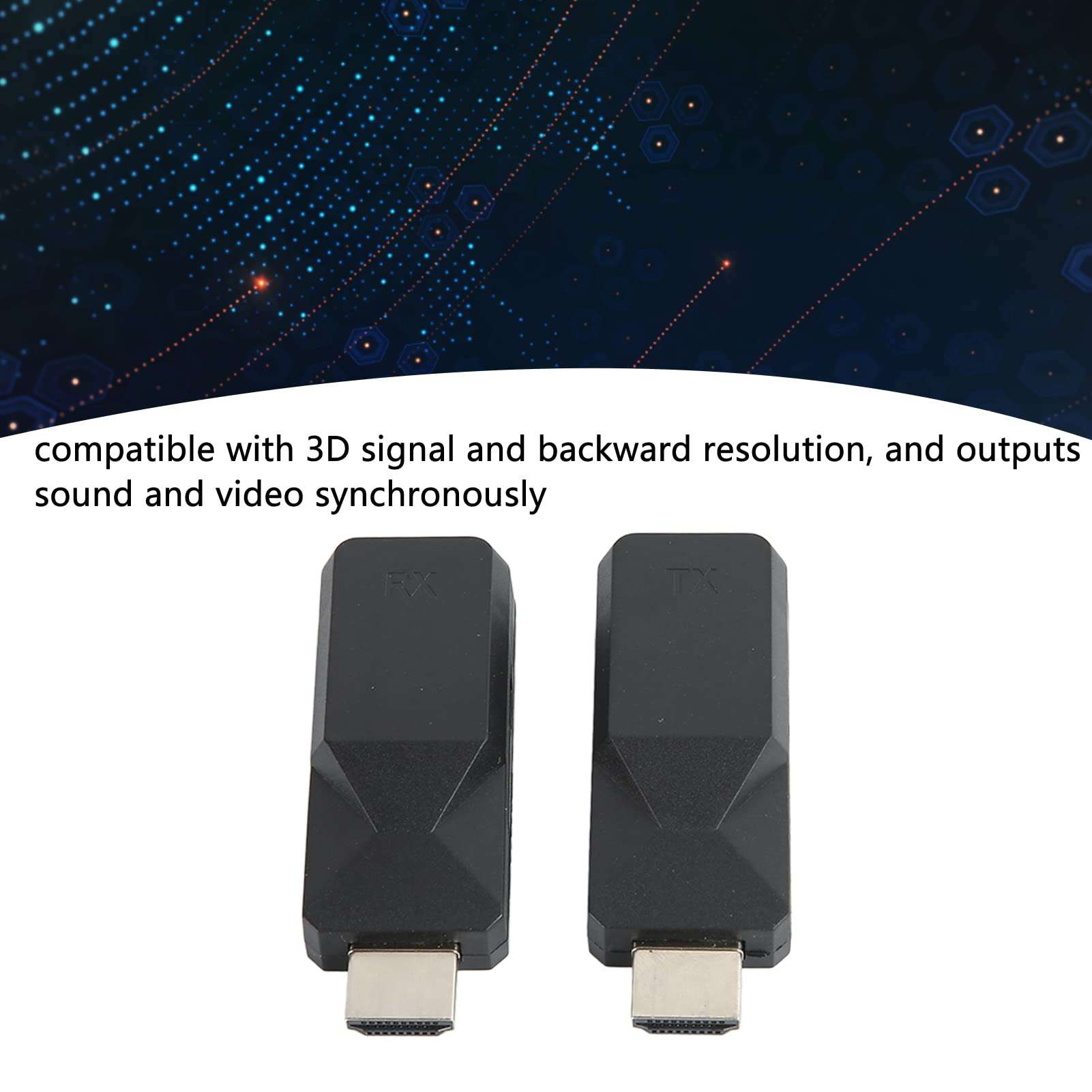 HD Multimedia Interface Extender, 165ft Black ESD Protection Plug and Play RJ45 To HD Multimedia Interface Extender Adapter for Data Control Centers for Homes 5