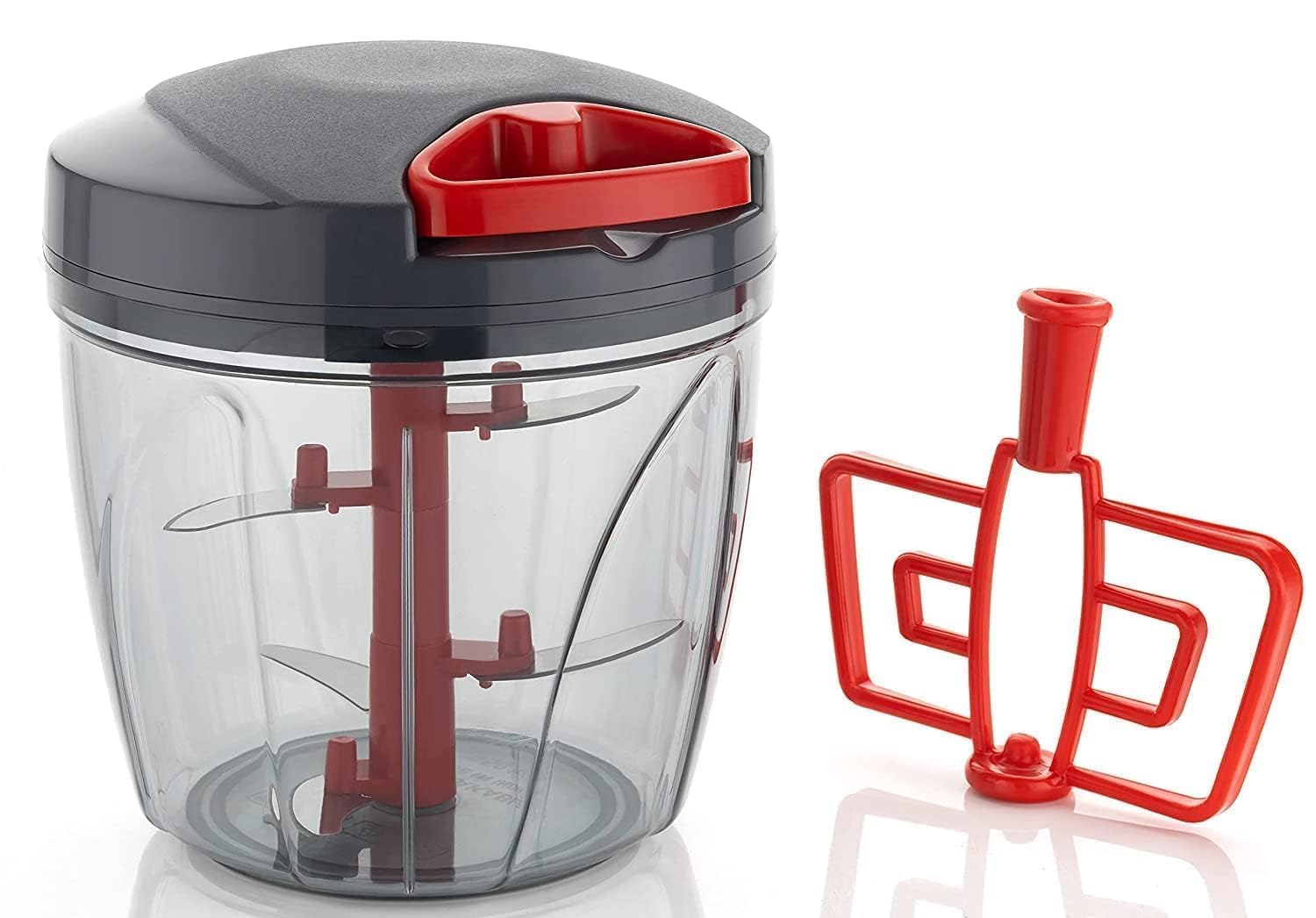 DAILY VRK Handy Chopper, Vegetable Fruit Nut Onion Chopper, Hand Meat Grinder Mixer Food Processor Slicer Shredder Salad Maker Vegetable Tools (900ml) - Plastic