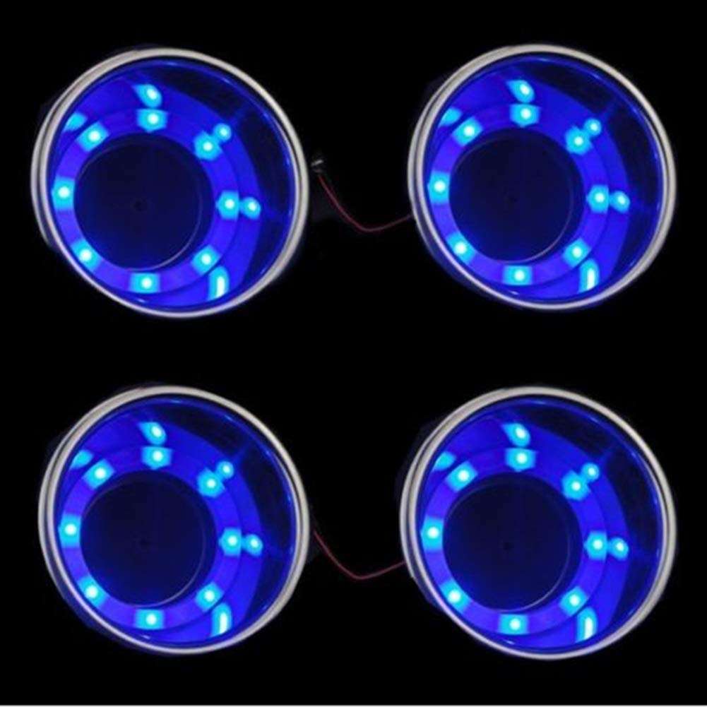 Grebest Drink Holder Boat Parts & Accessories Holder 2Pcs Stainless Steel Blue Light 8LED 12V Cup Drink Holder for Marine Boat Car - Blue 6