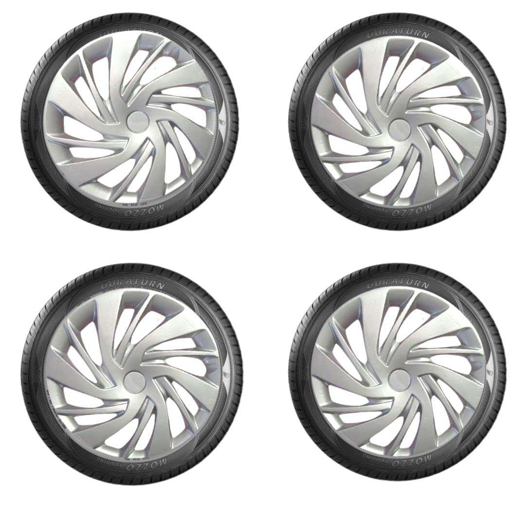 Oshotto/Deccan/Katwheels Push Type 12 inch Silver Wheel Cover Caps Compatible with Hyundai EON 4