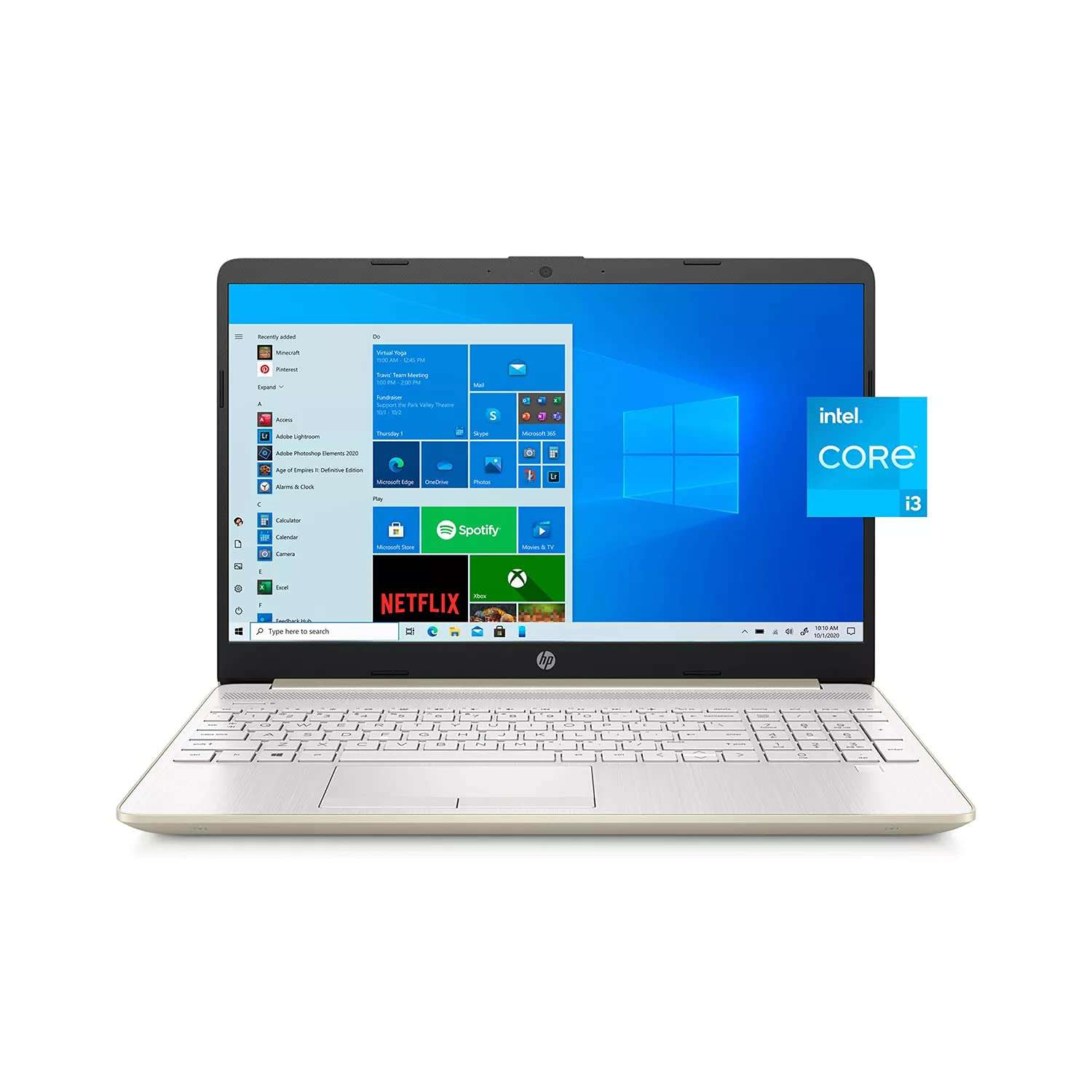 2022 HP 15.6" FHD Laptop PC Intel 11th 4-Core i5-1135G7 16GB DDR4 RAM 512GB NVMe SSD Intel Iris Xe Graphics Webcam HDMI WiFi AC RJ45 BT USB-C Backlit Keyboard Gold Windows 10 Pro w/RE Accessories 1