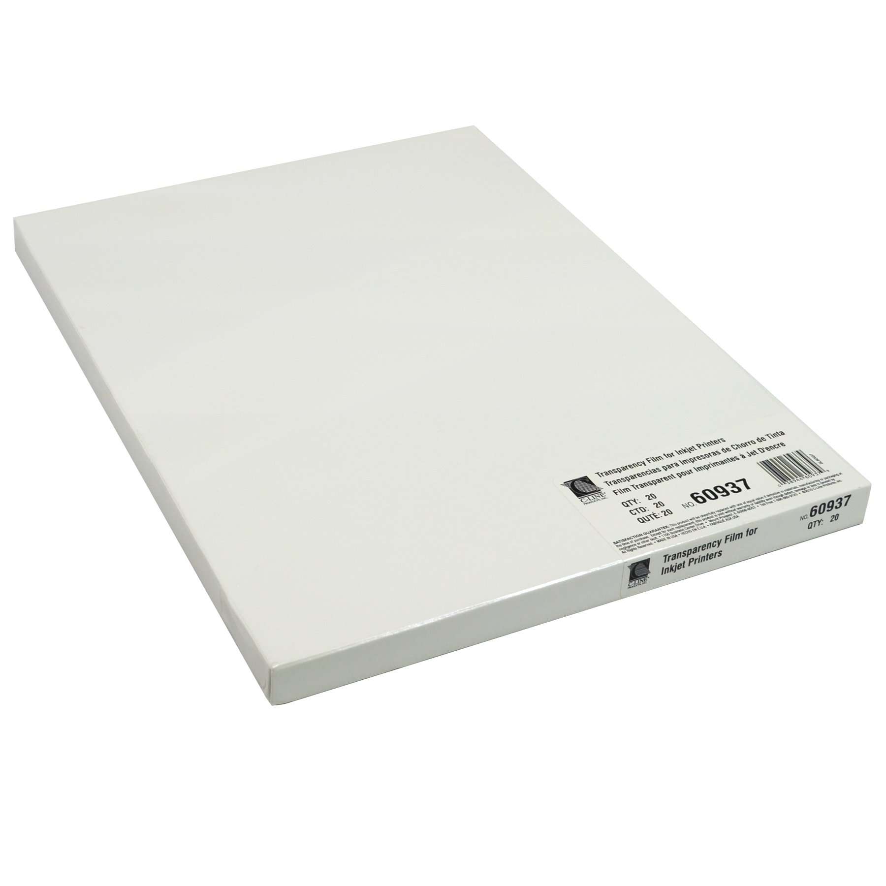C-Line Transparency Film for Inkjet Printers, Clear, 8.5 x 11 Inches, 20 Sheets per Box (60937) 1
