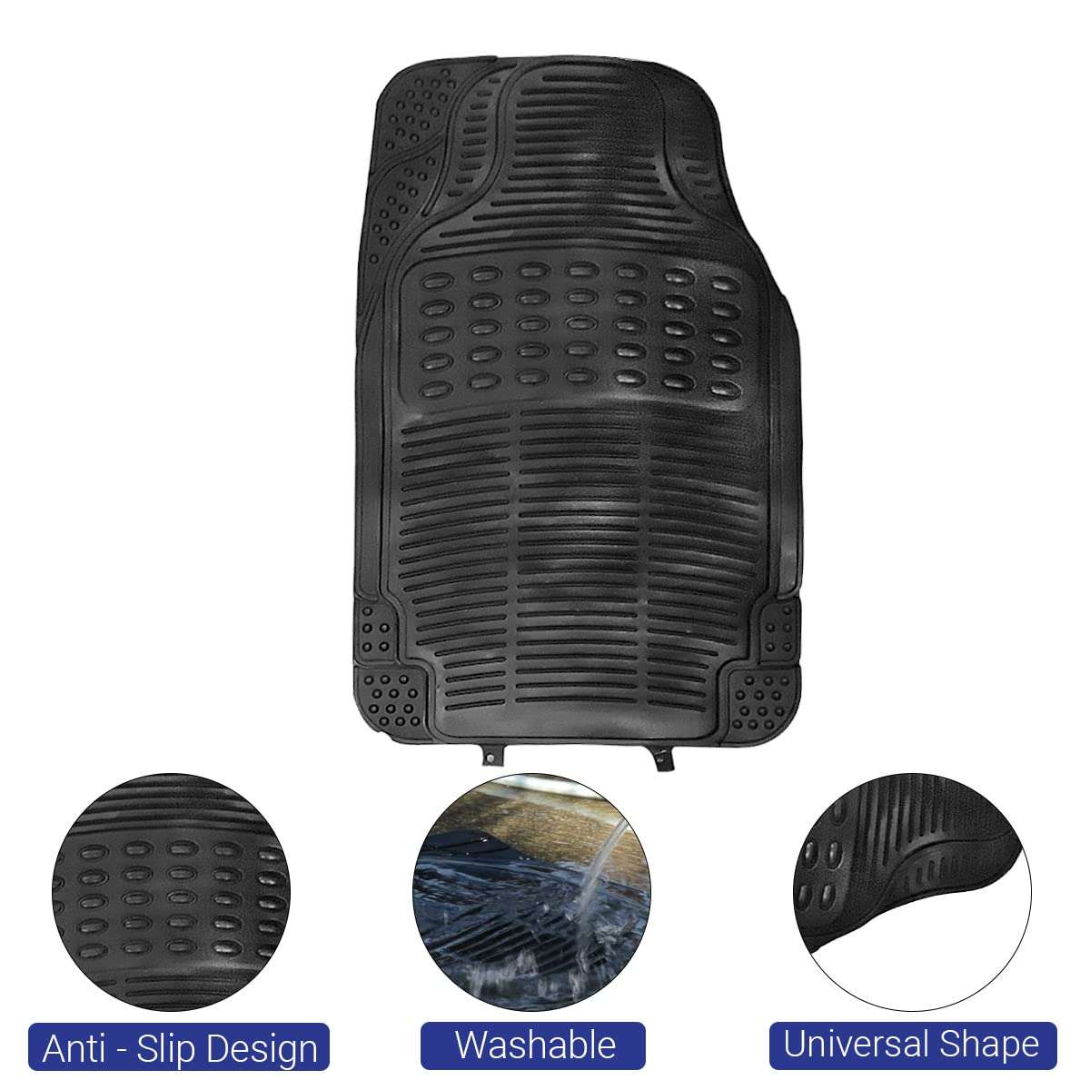 Kingsway Car Floor PVC Foot Mats Universal Use for Honda City, Model Year : 2003 - 2008, Color : Black, Set of 4 Pieces 2