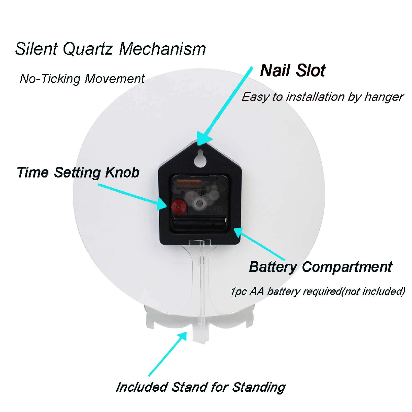 Naanle Trendy Red Shoe Llipstick Lady Black Round Wall Clock, 9.5 Inch Battery Operated Quartz Analog Quiet Desk Clock for Home,Kitchen,Office,School 5