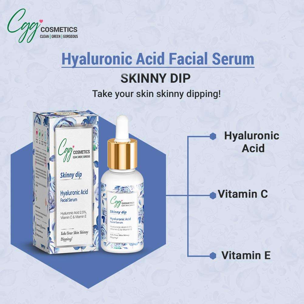 CGG Cosmetics Hyaluronic Acid 2.5%- Vitamin C- E Facial Serum – 30ml 2