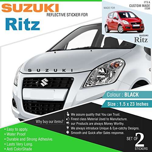 CarMetics Black Suzuki Sticker for Maruti Ritz (Set of 2) 1