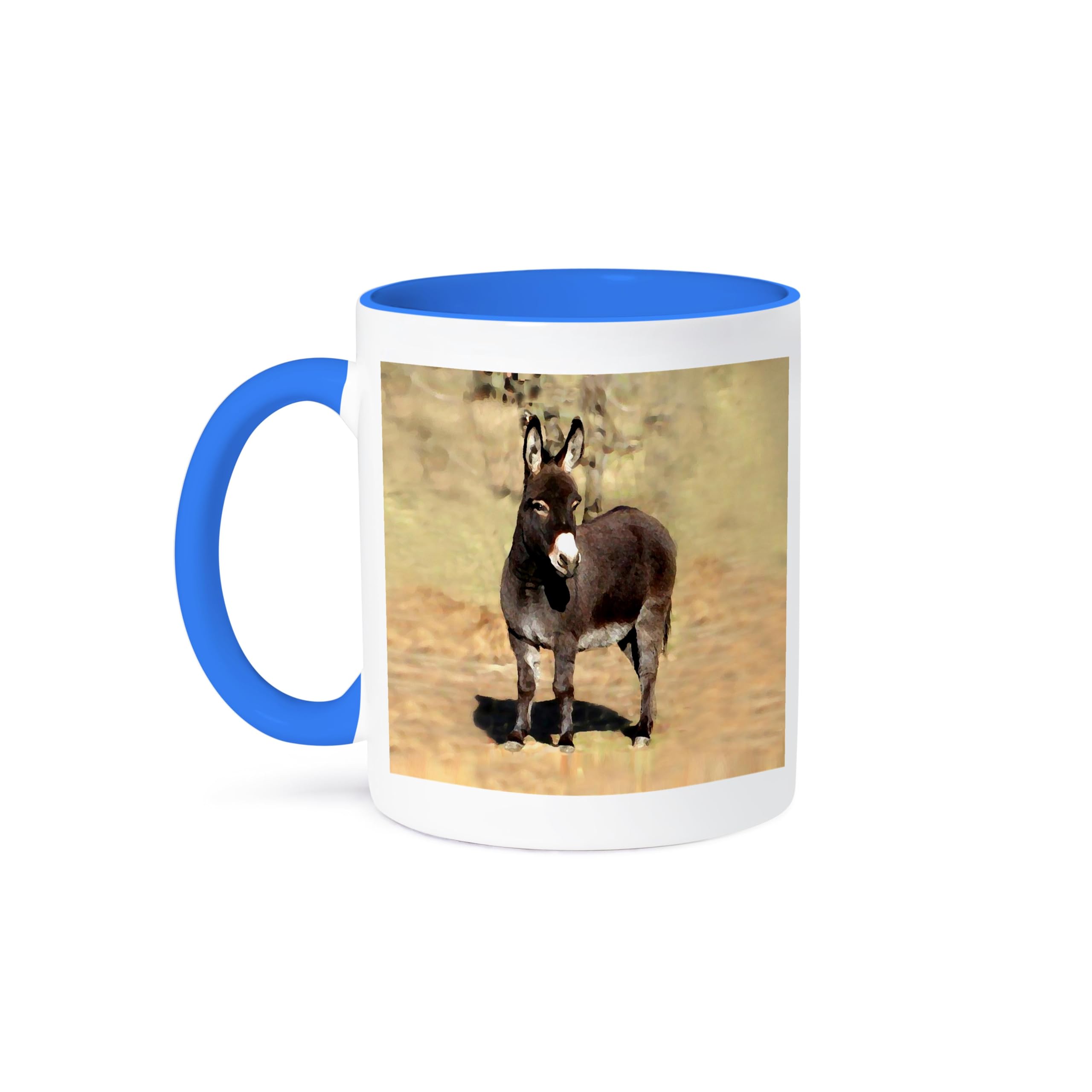 3dRose Miniature Donkey 11oz Two-Tone Blue Mug