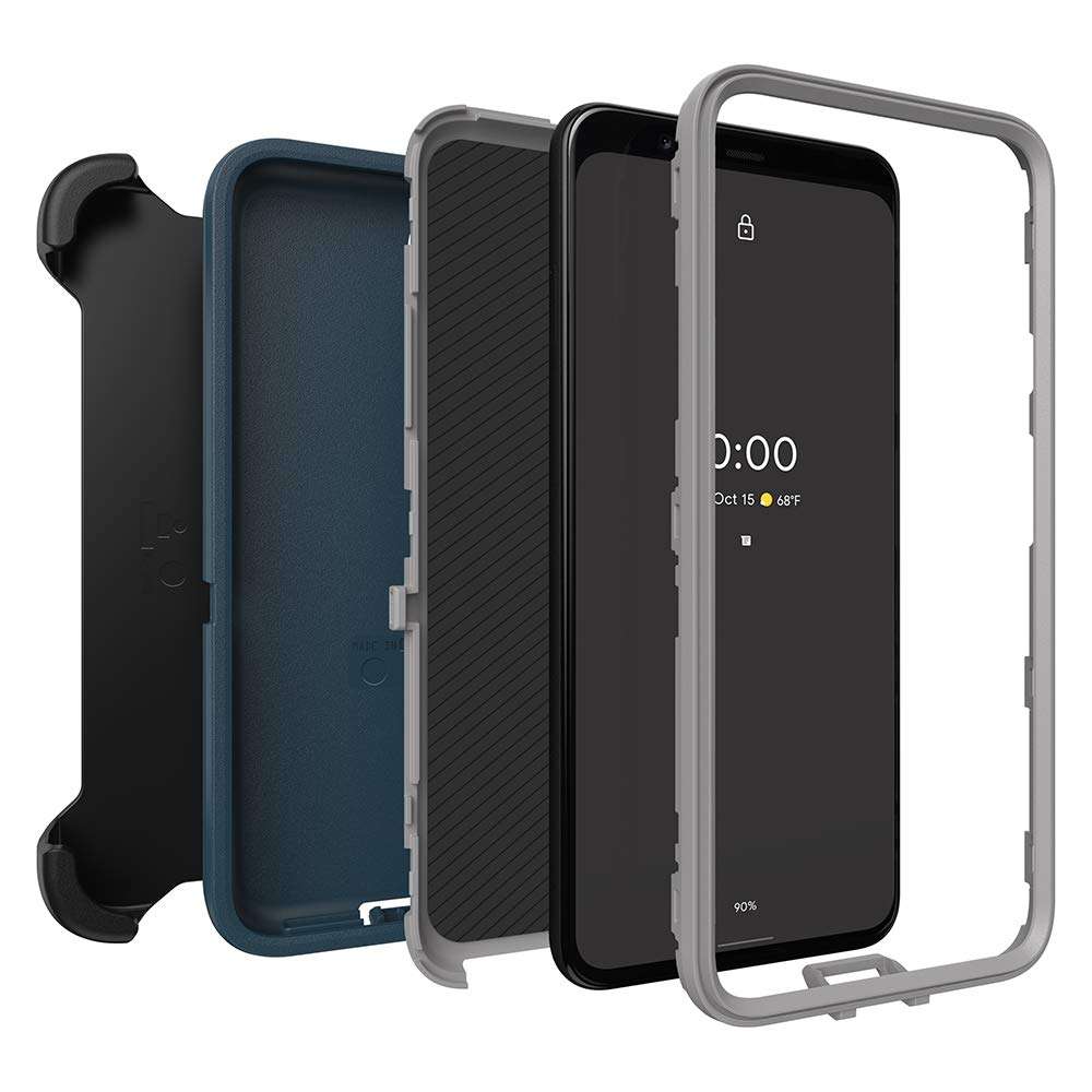 OtterBox Defender Series SCREENLESS Case Case for Google Pixel 4 XL - Gone Fishin (Wet Weather/Majolica Blue) 6