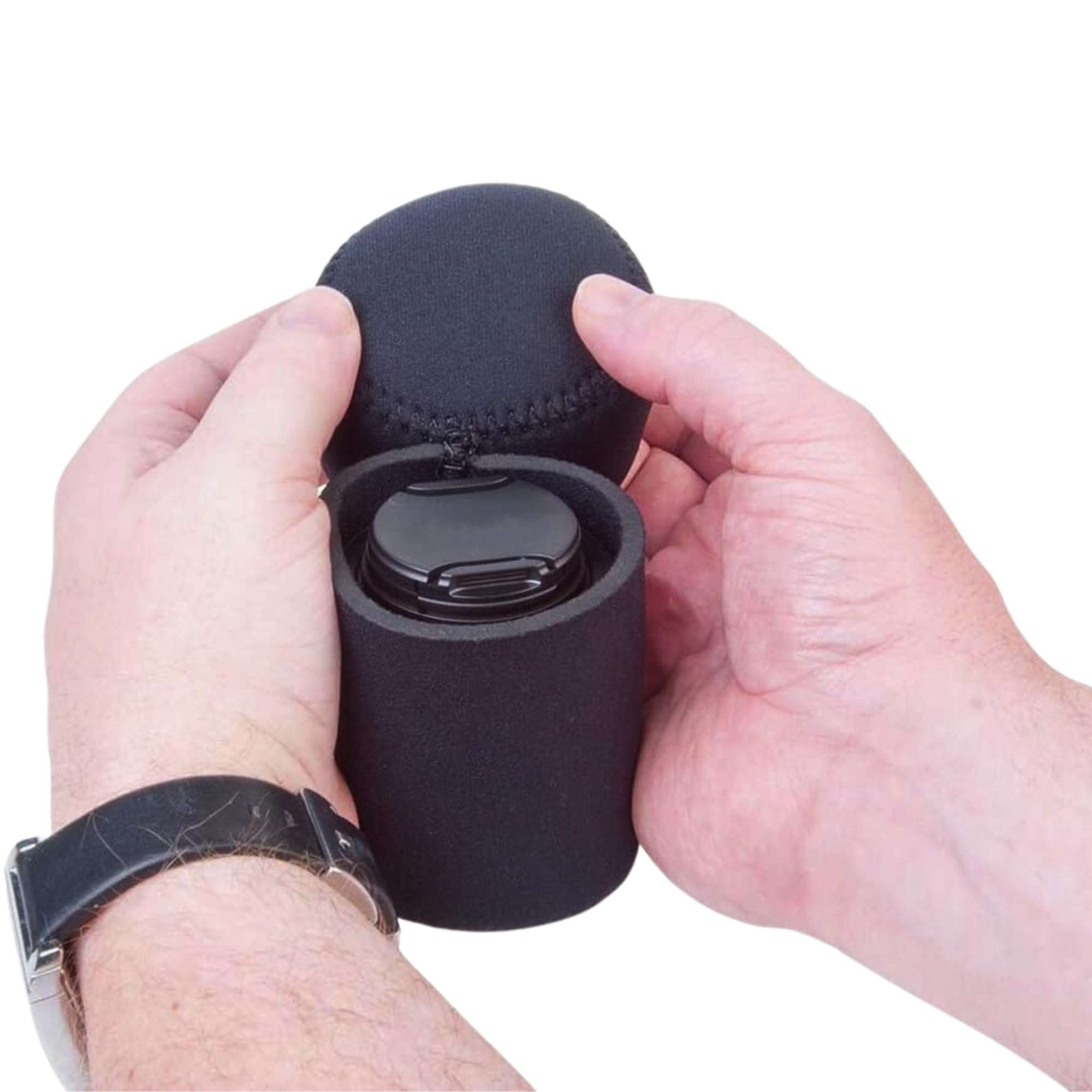 OP/TECH USA 7801052 Fold-Over Neoprene Lens Pouch – Durable Camera Lens Case with No-Lose Lid – 303 (Black) 5