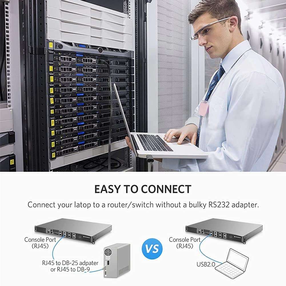 VOOCME USB Console Cable, USB to RJ45 Console Cable for Routers/AP Router/Switch/Windows 7, 8 - (Blue) 5