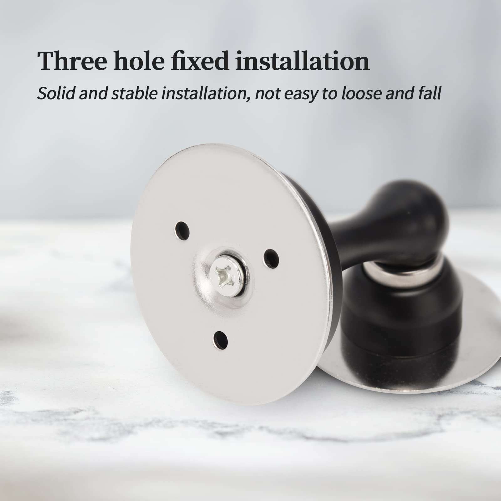 GOLDSEED Door Stopper, 304 Magnetic Door Stopper, Stainless Steel, No Drill Doorstop with 3m Self Adhesive Tape, Screws for Stronger Mount, Hold Door Open, Silver 4