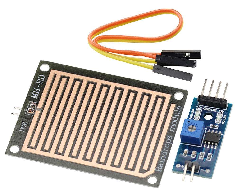 VKLSVAN 6PCS Rain Water Sensor Rainwater Module Rain Drops Detection Moisture Monitor Sensor 3.3V-5V LM393 Weather Humidity Module for Arduino 3