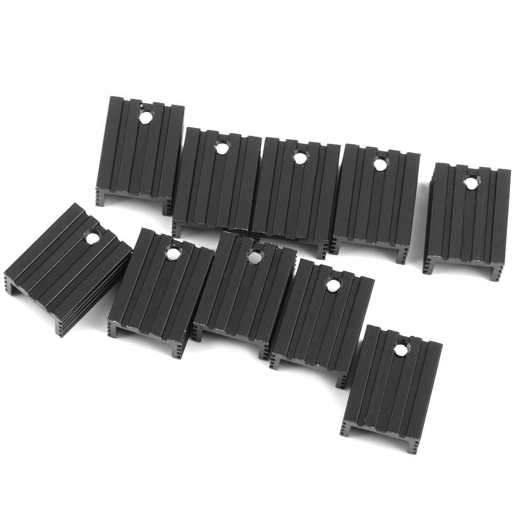 MagiDeal Pack of 10 Aluminum Chips Cooling Cooler Heatsink for TO-220 Triode IC 3