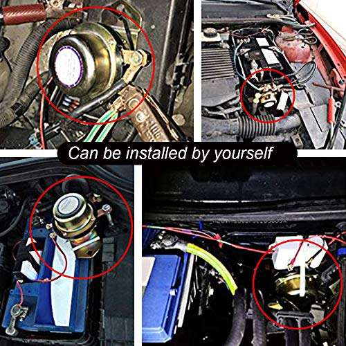 QIACHIP Car Remote Control Battery Switch Disconnect with Positive Connection Cable DC 12V Latching Relay Electromagnetic Solenoid Valve Terminal Master Kill System Anti-Theft 5