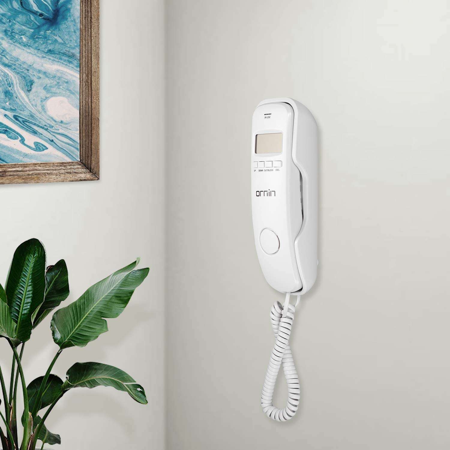 Ornin T112 Trimline Corded Telephone with Caller ID(Off-White) 5