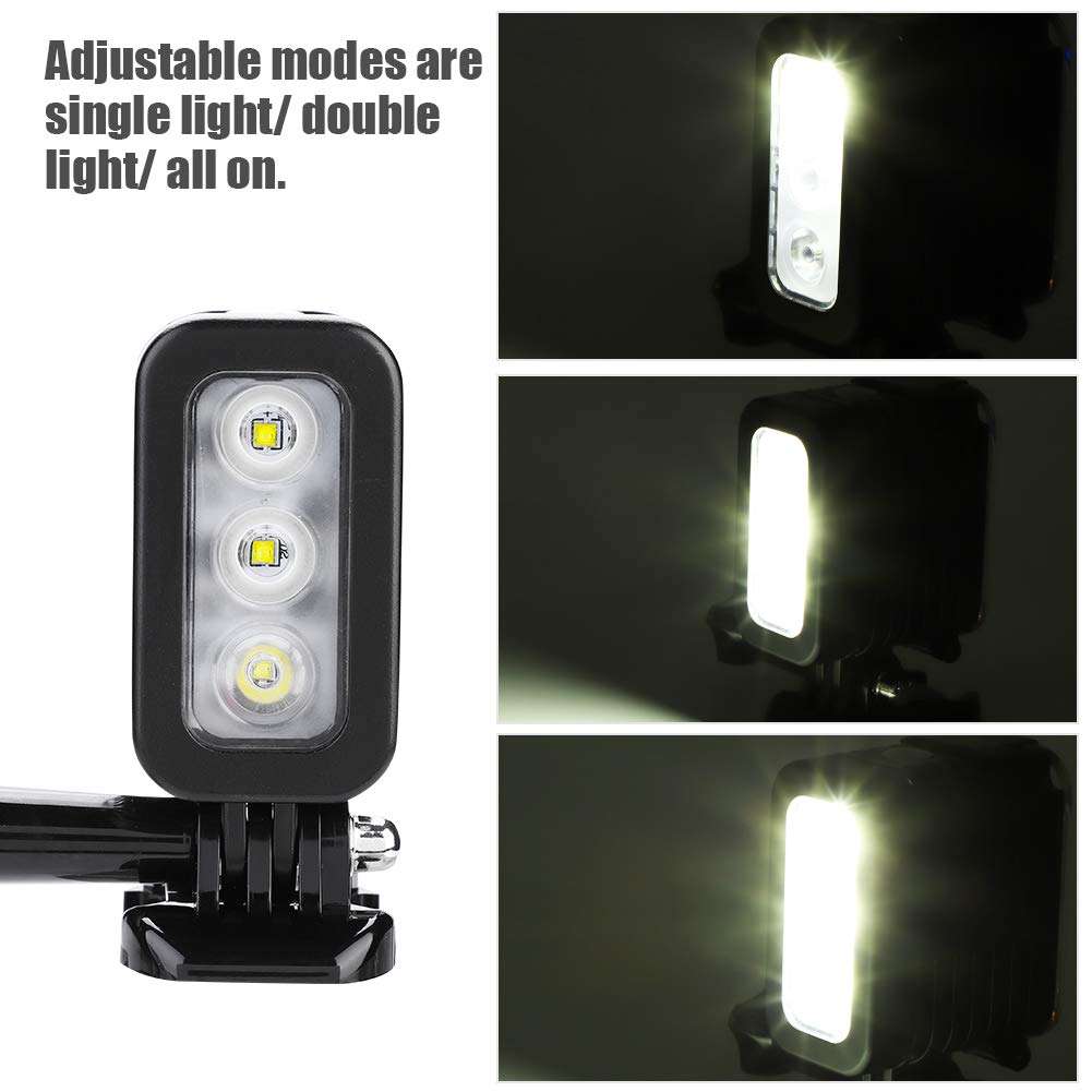 Underwater LED Fill Light,Portable 280 Lum Adjustable Single/Double Diving Vertical Video Camera Camcorder Filling Lamp Light for GoPro,XiaoYi Sports Action Camera 4