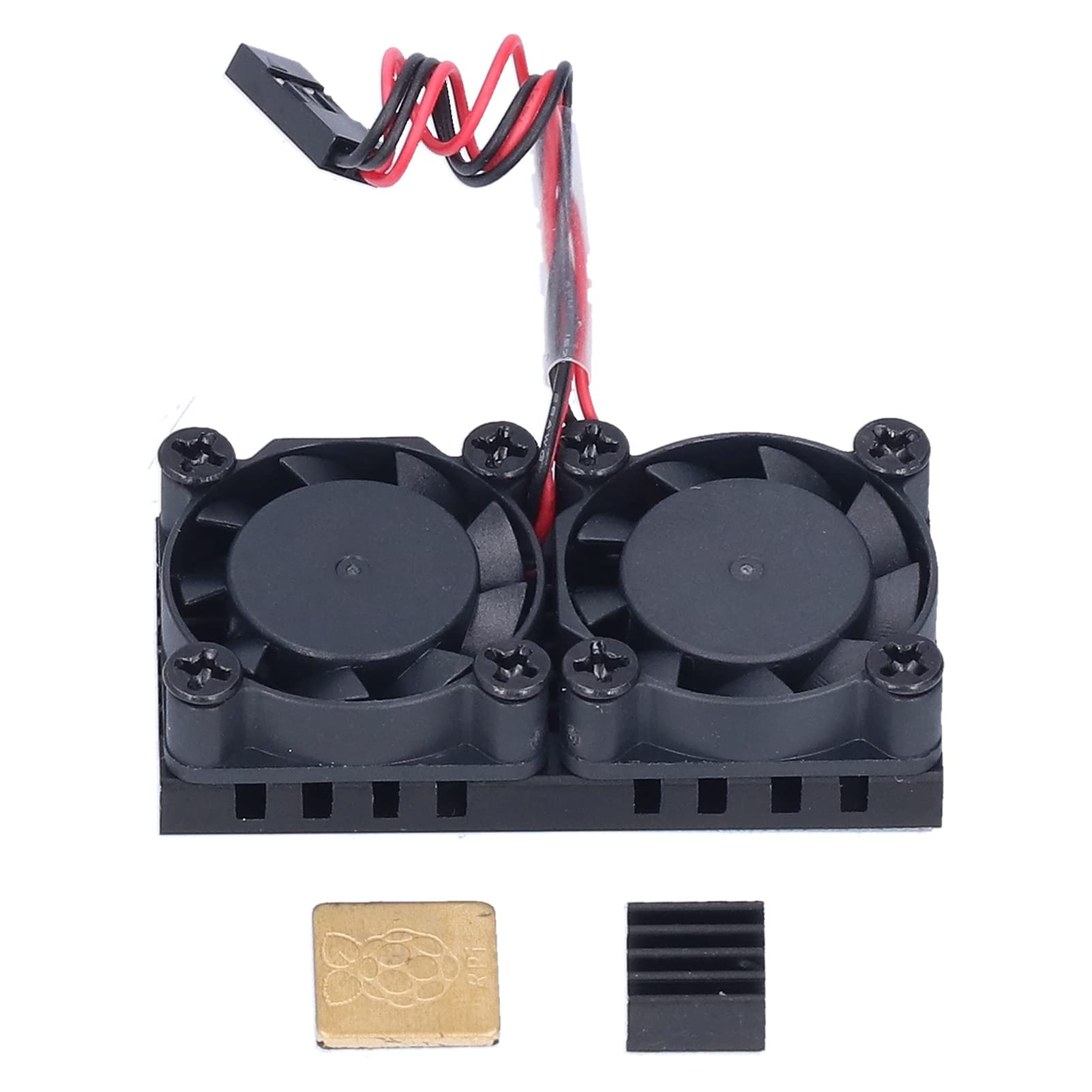Cooling Fan, 4 Fan Cooling Fan for 4 Dual Fans ABS Case with Heat Sink Cooler Module for 3B 3B 4 4B High Speed Low Noise Miniature Fan 1