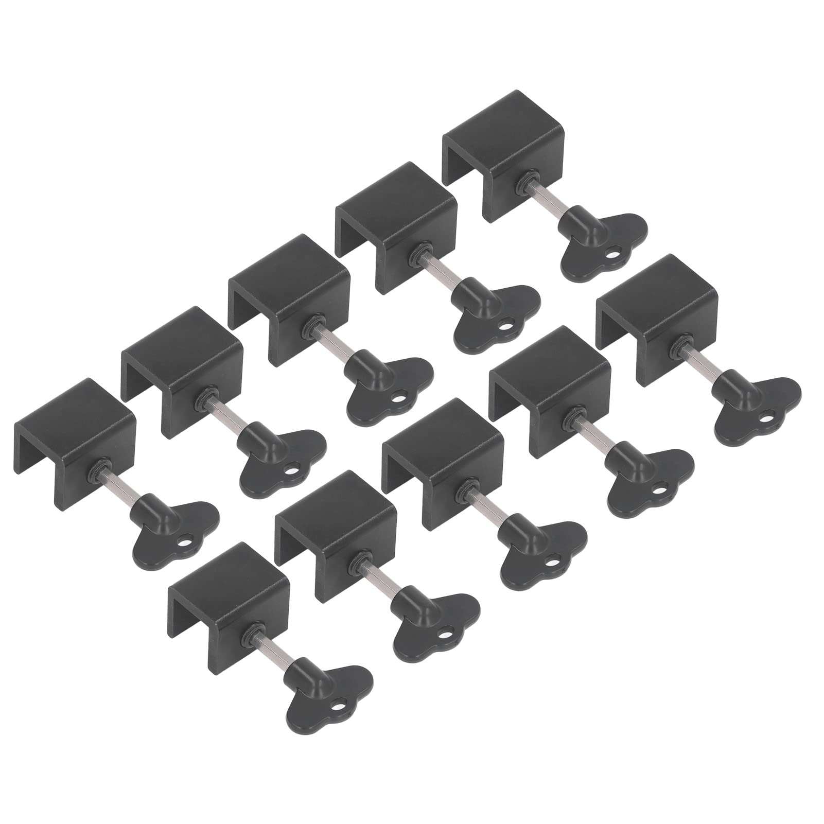 15Pcs Sliding Door Lock Kit with Wrench Child Sliding Window Security Lock for Home, Kitchen, Office (Black) 1